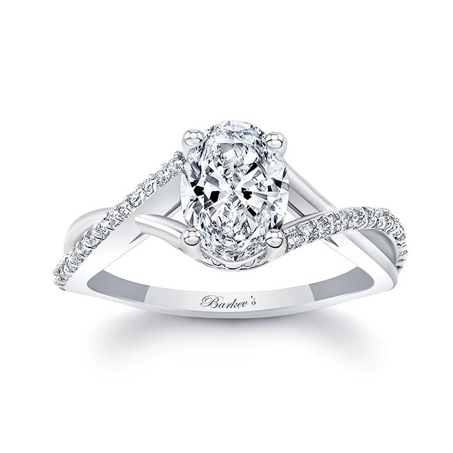 One Carat Oval Moissanite Ring