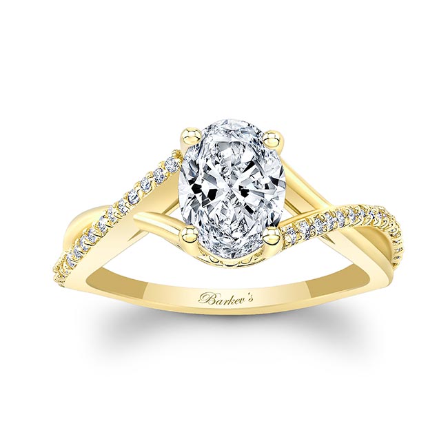 One Carat Oval Moissanite Ring