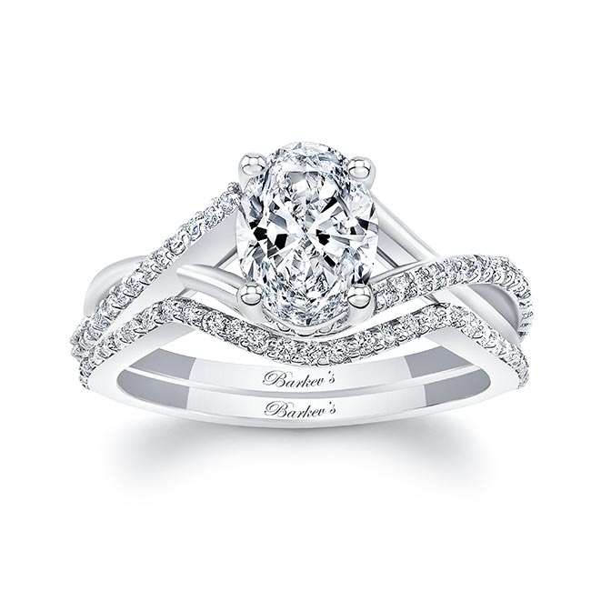  One Carat Oval Diamond Bridal Set Image 1