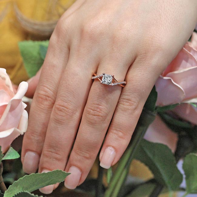 Bøde når som helst sammensværgelse 18K Rose Gold One Carat Princess Cut Diamond Ring | Barkev's