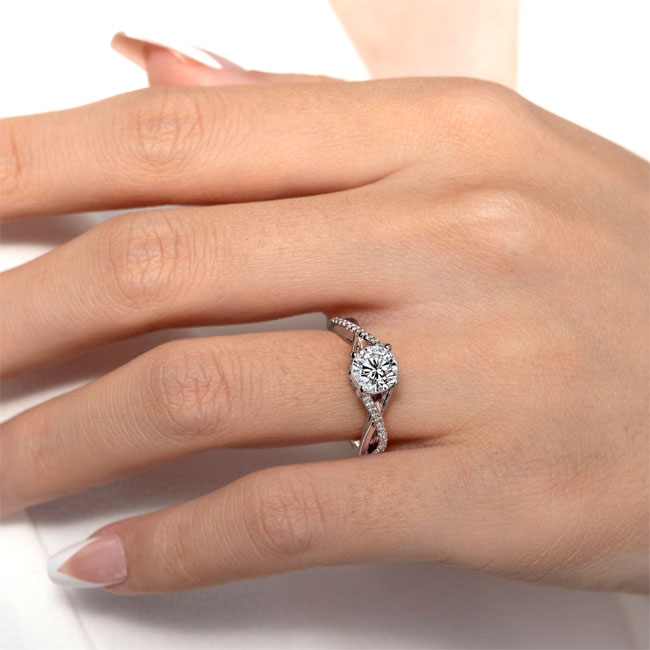  White Gold One Carat Diamond Ring Image 3
