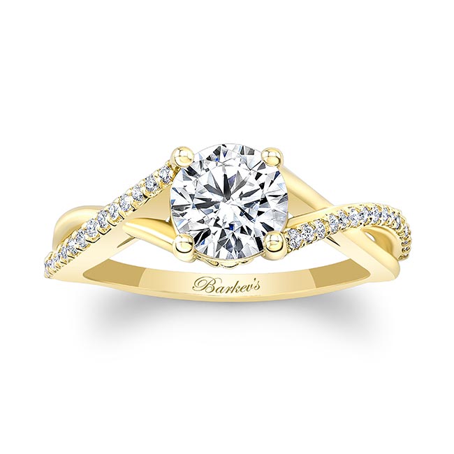  Yellow Gold One Carat Diamond Ring Image 1