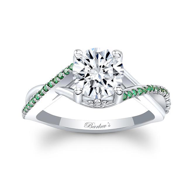 One Carat Emerald Accent Ring