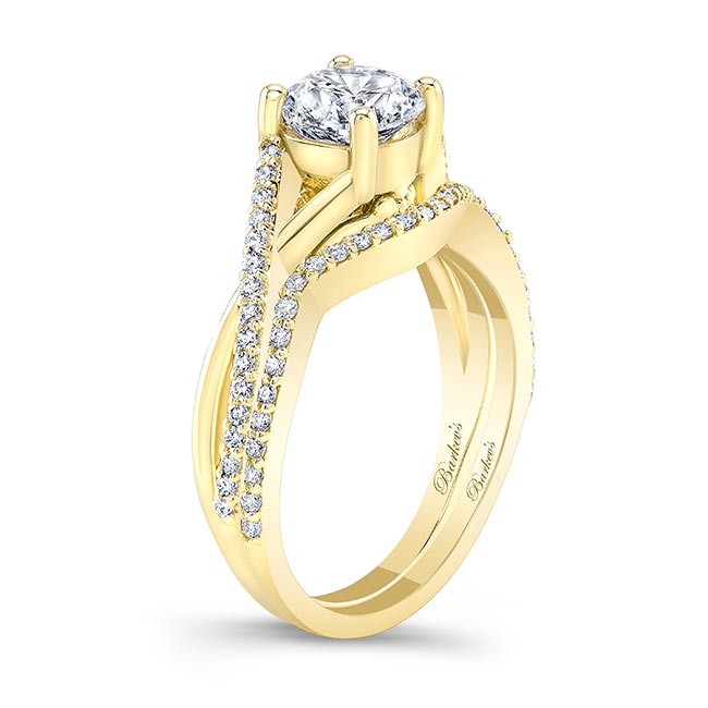  Yellow Gold One Carat Diamond Bridal Set Image 2
