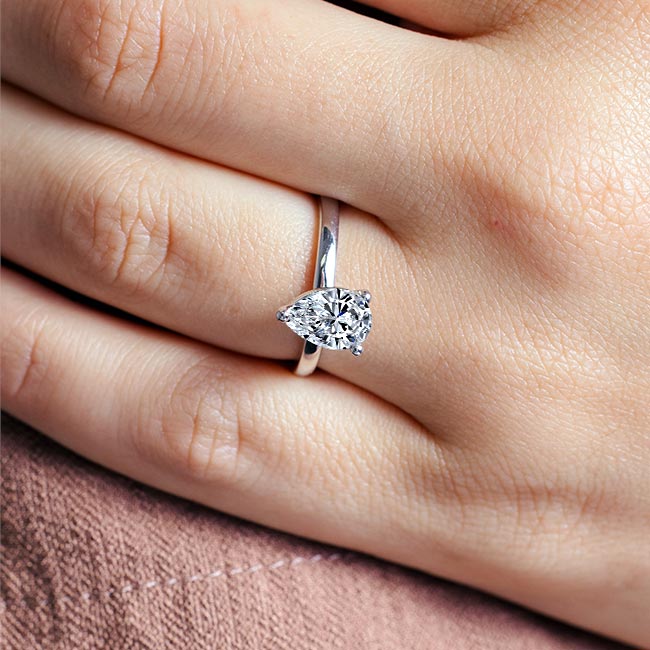 Pear Moissanite Solitaire Ring Image 4