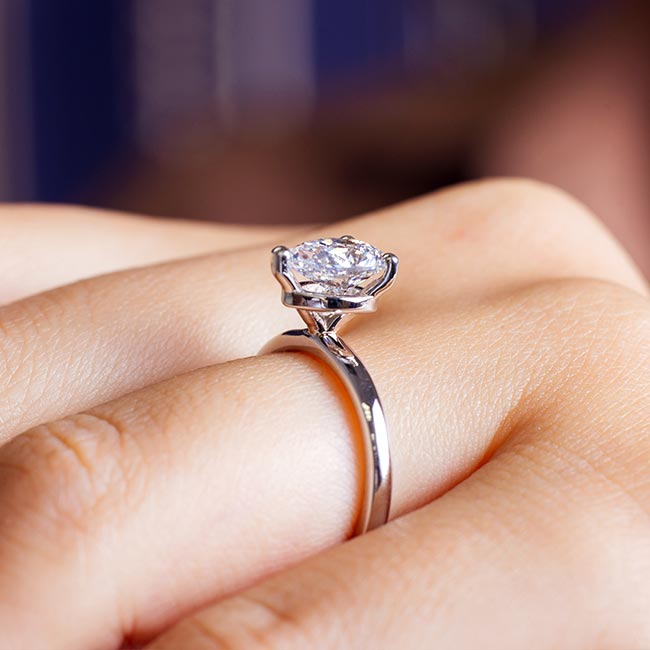 Pear Moissanite Solitaire Ring Image 5
