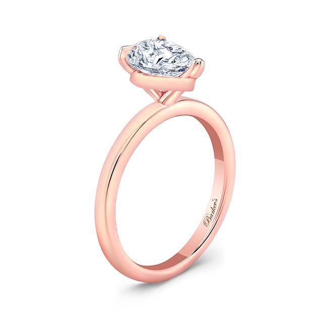 Rose Gold Pear Solitaire Ring Image 2