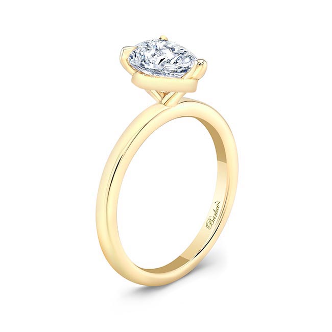 Yellow Gold Pear Solitaire Ring Image 2