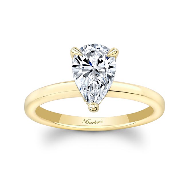 Yellow Gold Pear Solitaire Ring