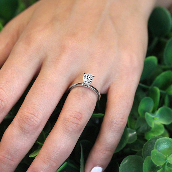  Hidden Halo Pear Lab Grown Diamond Engagement Ring Image 3