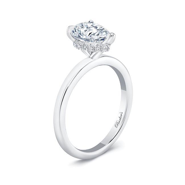  Hidden Halo Pear Lab Grown Diamond Engagement Ring Image 2