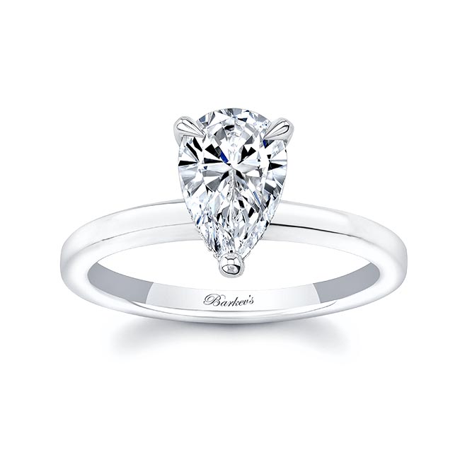 Hidden Halo Pear Lab Grown Diamond Engagement Ring