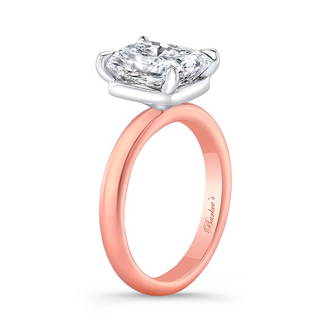  Rose Gold Lori Radiant Cut Solitaire Engagement Ring Image 2