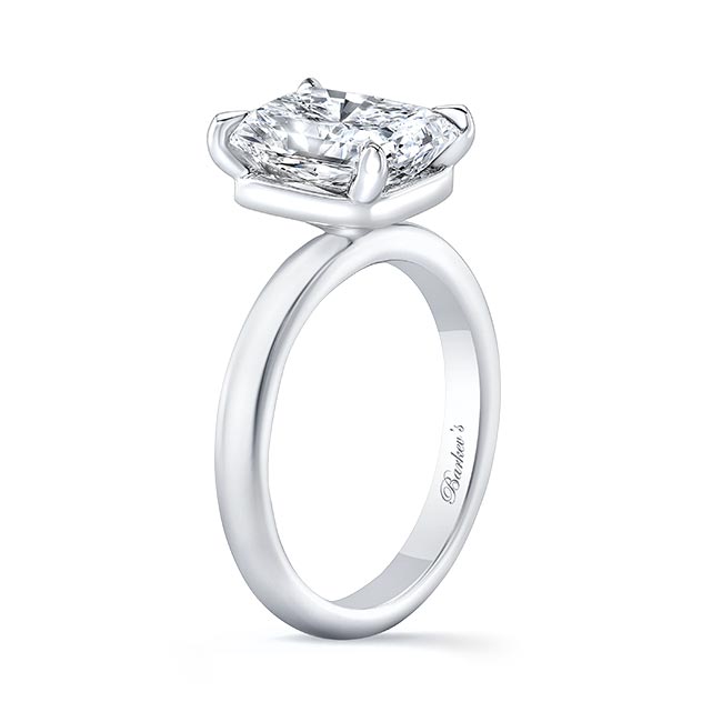  Lori Radiant Cut Solitaire Moissanite Engagement Ring Image 2