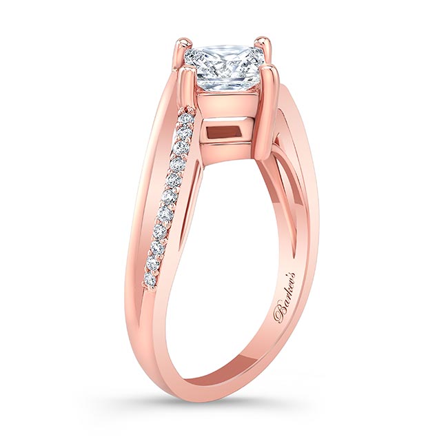  Rose Gold Princess Cut Moissanite Engagement Ring Image 2