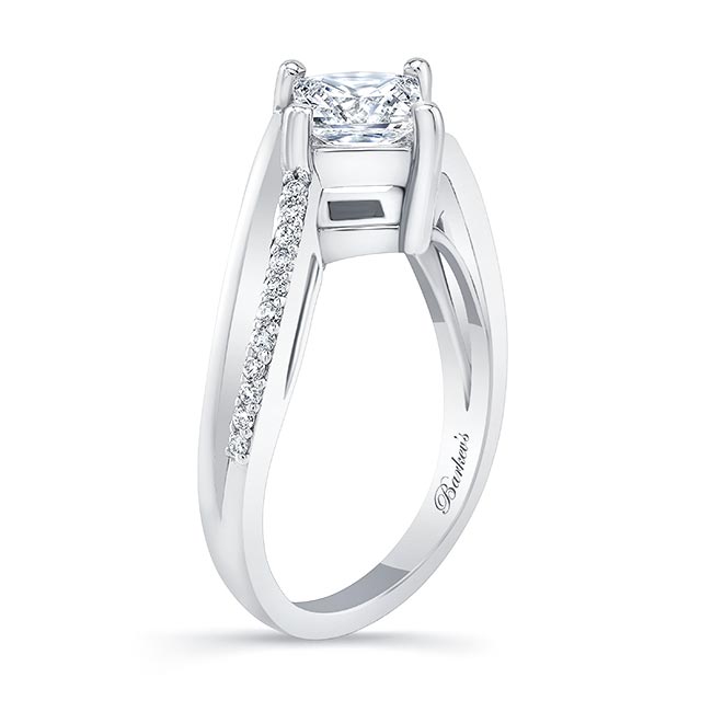 Platinum Princess Cut Moissanite Engagement Ring Image 2