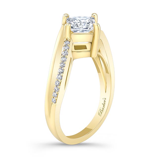  Yellow Gold Princess Cut Diamond Engagement Ring Image 2