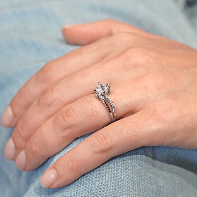  Princess Cut Moissanite Engagement Ring Image 5