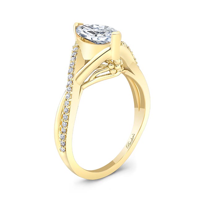 Yellow Gold 1 Carat Marquise Diamond Ring Image 2