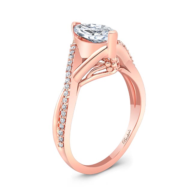 Rose Gold 3 Carat Marquise Diamond Ring Image 2