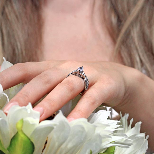  1 Carat Marquise Lab Grown Diamond Ring Set Image 5