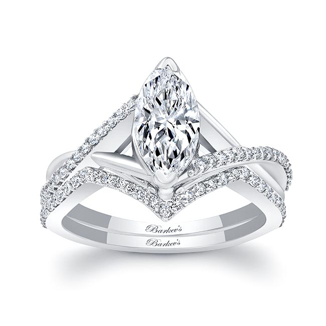 1 Carat Marquise Diamond Ring Set