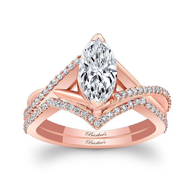 1 Carat Marquise Diamond Ring Set