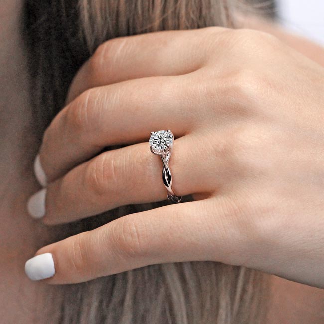  Moissanite Twist Solitaire Engagement Ring Image 3