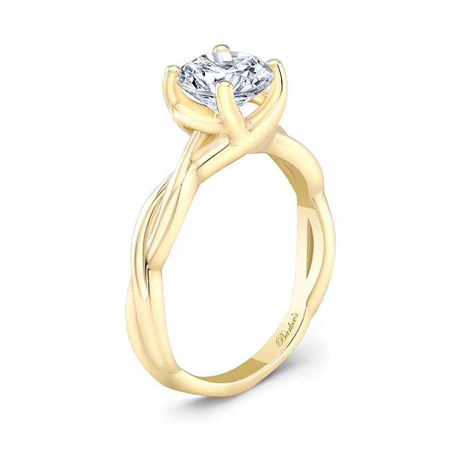 Yellow Gold Twist Solitaire Engagement Ring Image 2