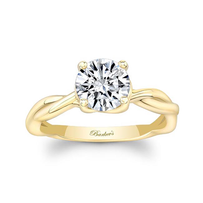 Moissanite Twist Solitaire Engagement Ring