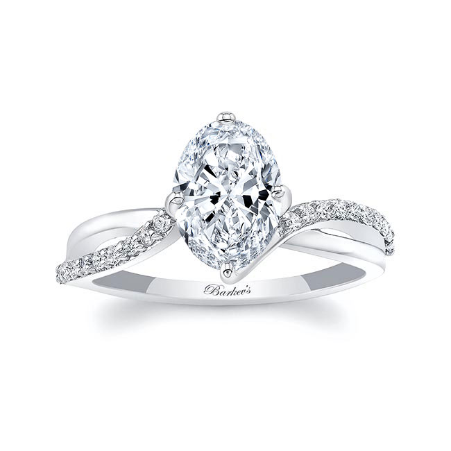  Oval Lab Grown Diamond Engagement Ring With Twisted Band Image 1