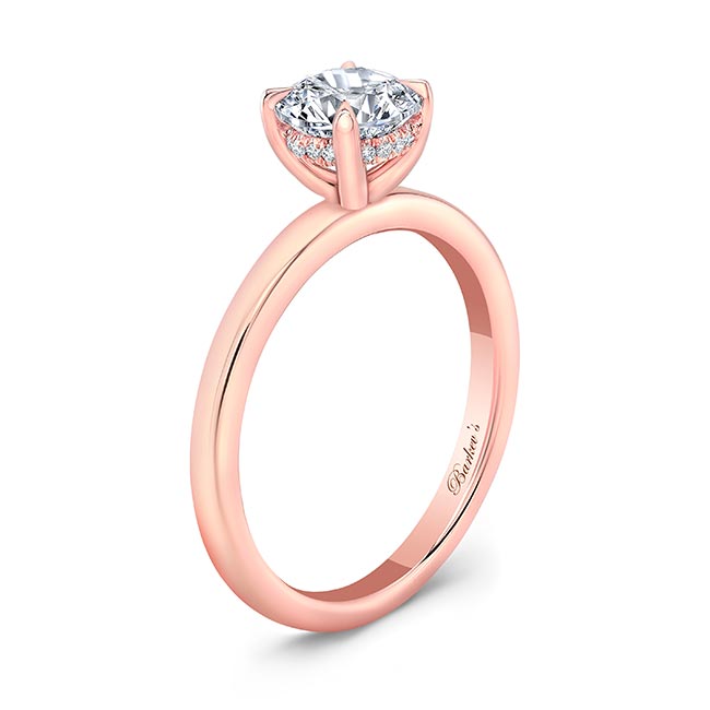 Rose Gold Micro Pave Hidden Halo Moissanite Ring Image 2