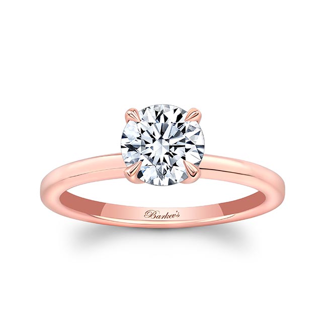 Rose Gold Micro Pave Hidden Halo Moissanite Ring