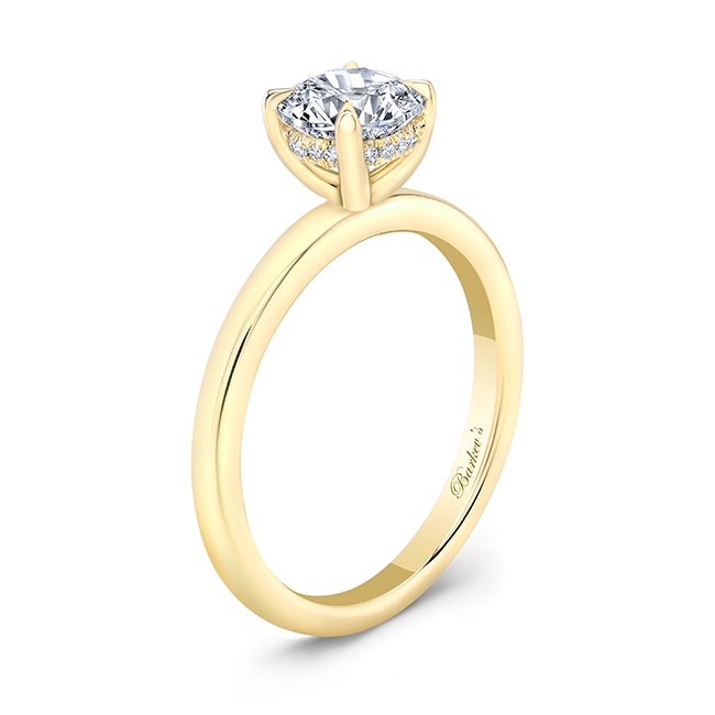 Yellow Gold Micro Pave Hidden Halo Moissanite Ring Image 2