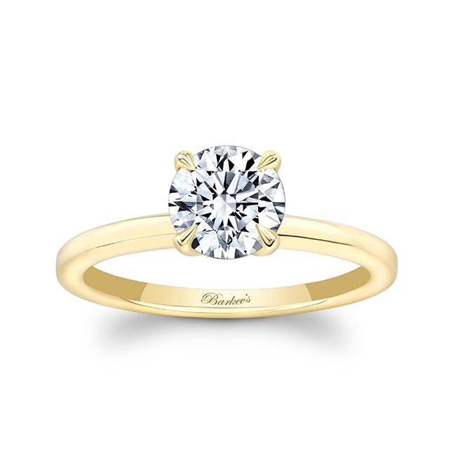 Yellow Gold Micro Pave Hidden Halo Ring