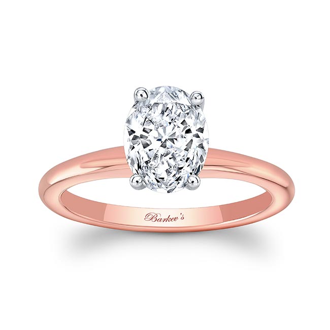  Rose Gold 1 Carat Oval Solitaire Moissanite Ring Image 1