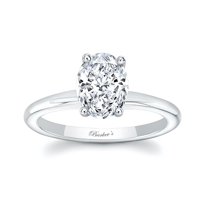  1 Carat Oval Solitaire Moissanite Ring Image 1