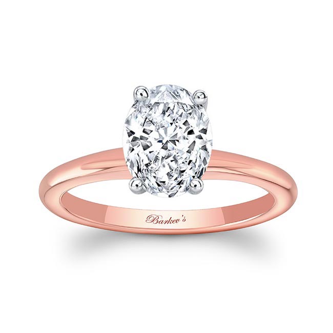 Rose Gold 1.25 Carat Oval Solitaire Moissanite Ring