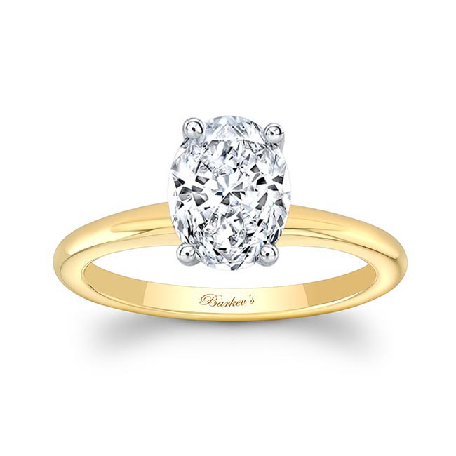 Yellow Gold 1.25 Carat Oval Solitaire Moissanite Ring