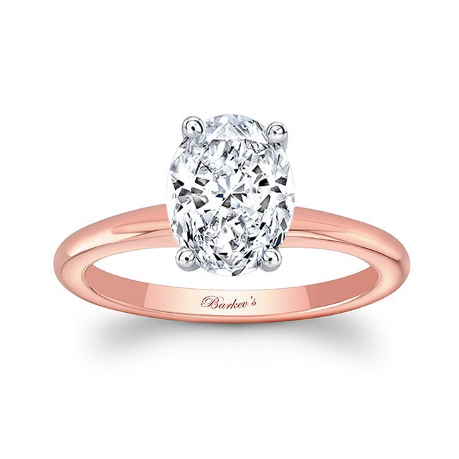 Rose Gold 2 Carat Oval Solitaire Diamond Ring