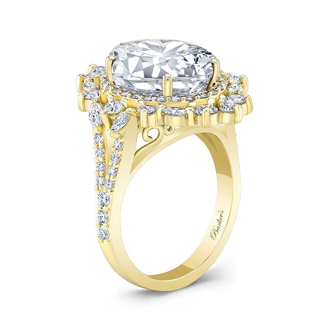 Yellow Gold 5 Carat Oval Moissanite Ring Image 2