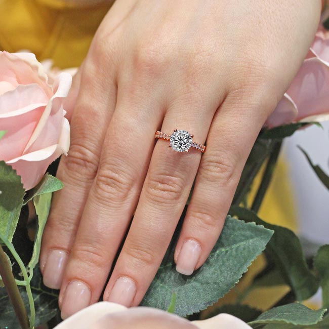 Rose Gold Round Diamond Engagement Ring Image 3
