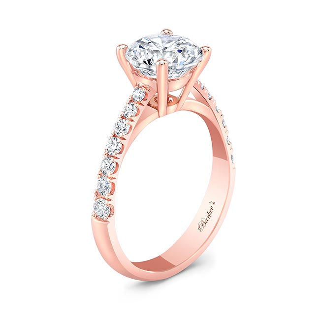 Rose Gold Round Moissanite Engagement Ring Image 2
