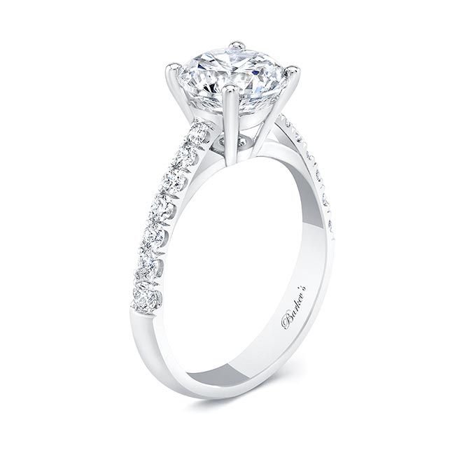 White Gold 3 Carat Round Diamond Engagement Ring Image 2