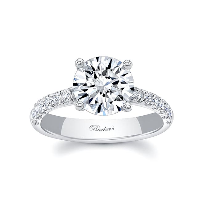 White Gold 3 Carat Round Diamond Engagement Ring