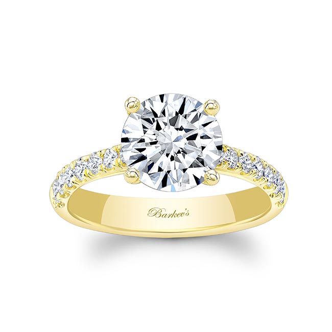 Yellow Gold 3 Carat Round Diamond Engagement Ring