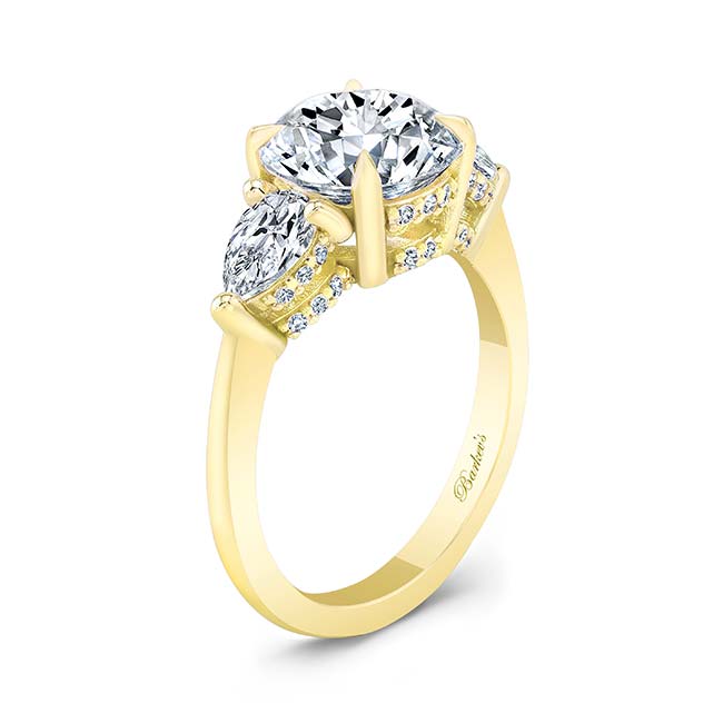 Yellow Gold 3 Carat Round Diamond Ring Image 2
