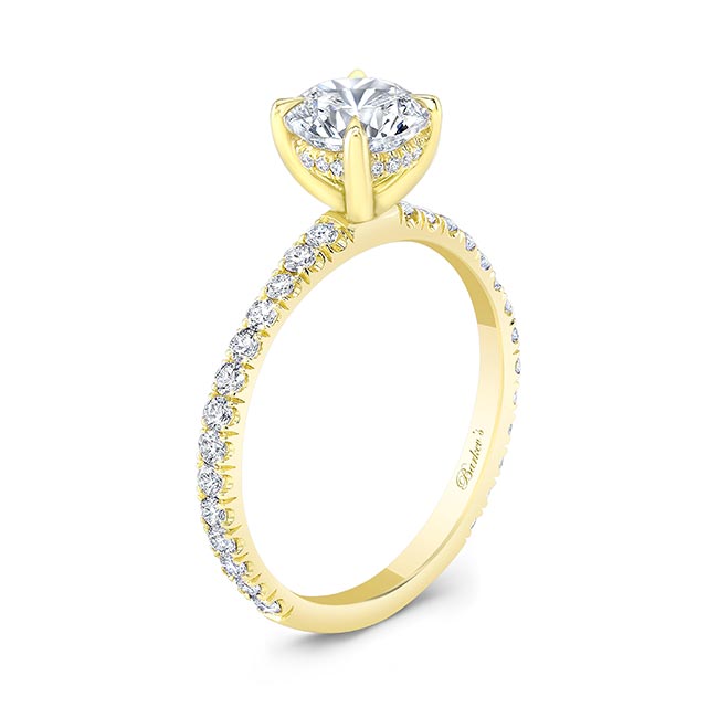 Yellow Gold Asscher Lab Grown Diamond Ring Image 2