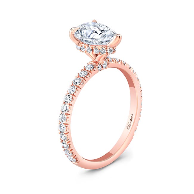 Rose Gold Pear Shape Diamond Ring Image 2