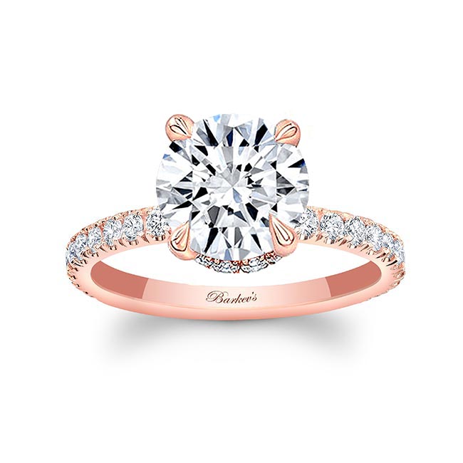 Rose Gold 3 Carat Lab Grown Diamond Halo Engagement Ring